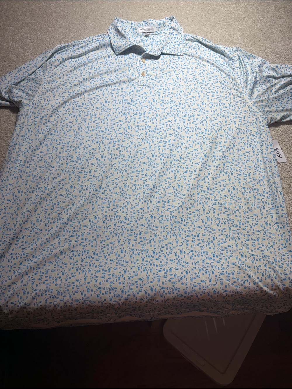Peter Millar Summer Comfort Polo Shirt Mens XXL White Cocktails Water Color